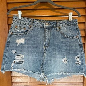 Denim mini skirt